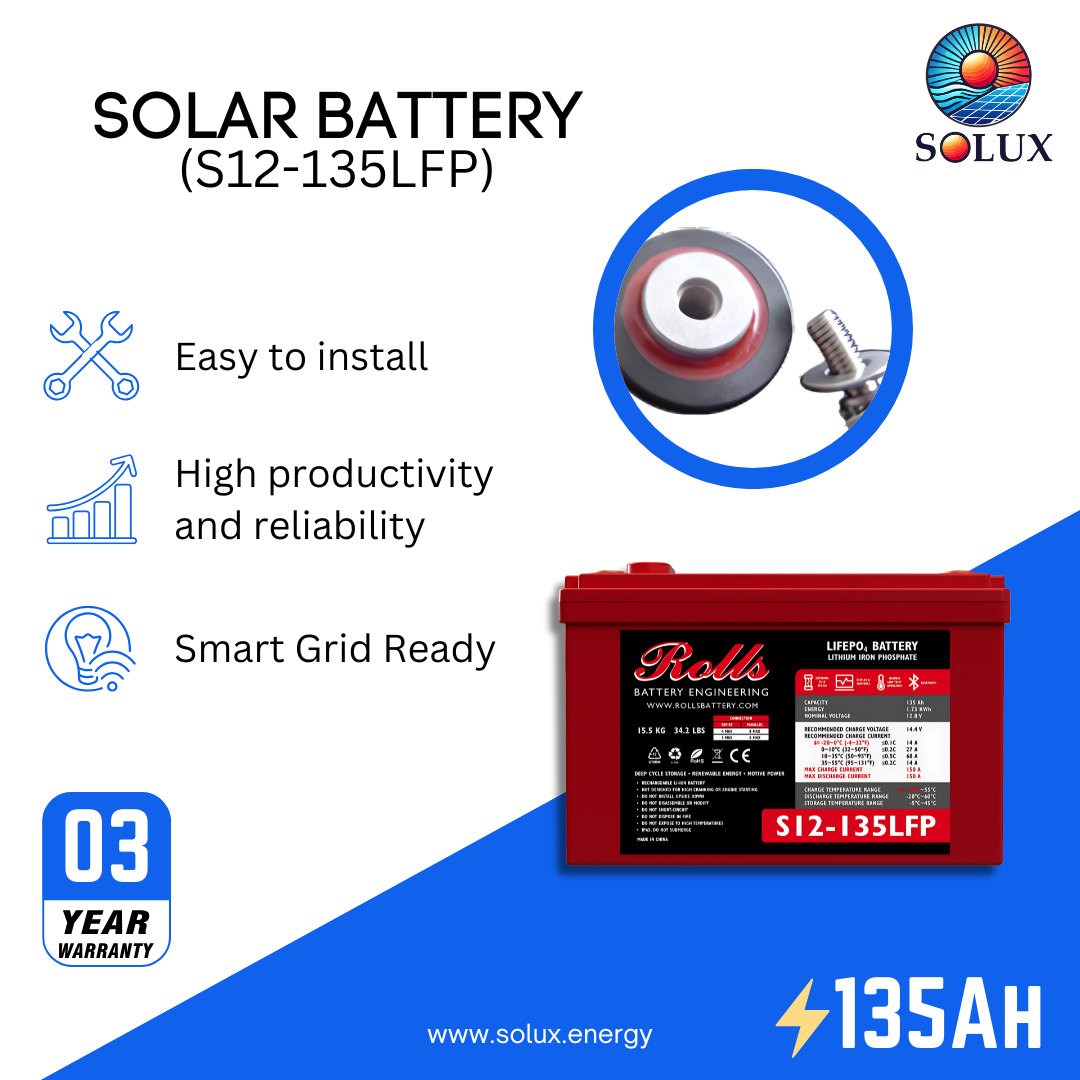 This is an image of Rolls Surrette S12-135LFP 12V 135Ah Lithium Battery